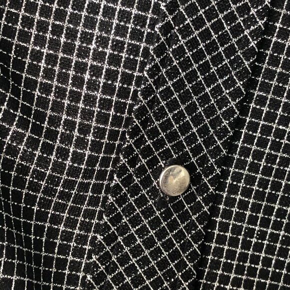 Vintage Black Silver Windowpane Over Button Shirt - Picture 8 of 12